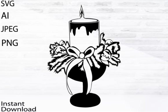 Christmas Candle Illustrations for Local Business Branding
