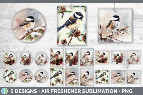 Christmas Chickadee Air Freshener Illustration