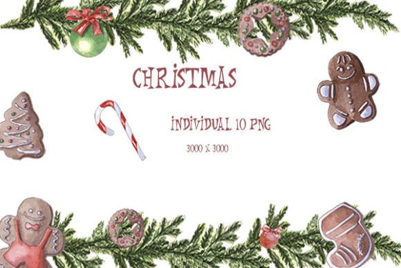 Christmas Clipart, Gingerbread Review for Embroidery Projects