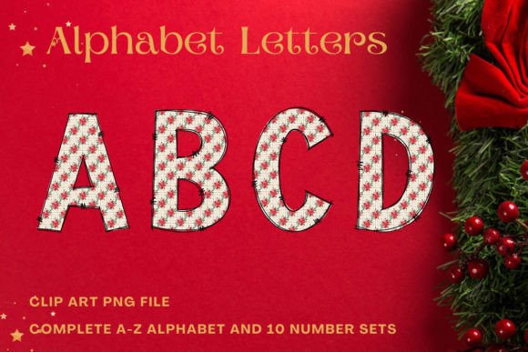 Christmas Doodle Alphabet Sublimation7 Illustrations for Content Publishing