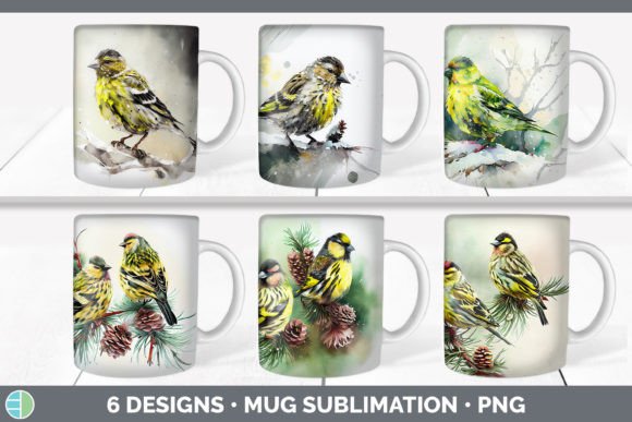 Christmas Siskin Mug Sublimation Coffe Illustrations Review