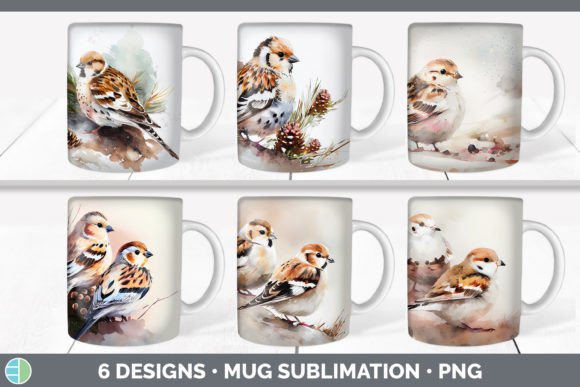 Christmas Snow Bunting Mug Sublimation Illustrations