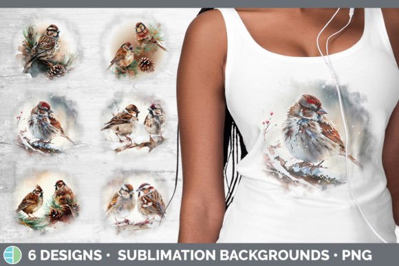 Christmas Sparrow Background Grunge Su Illustrations