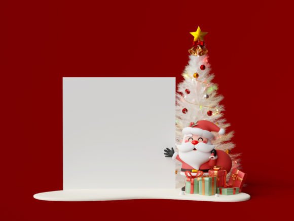 Christmas Theme 3d Banner Illustrations for Local Business Branding