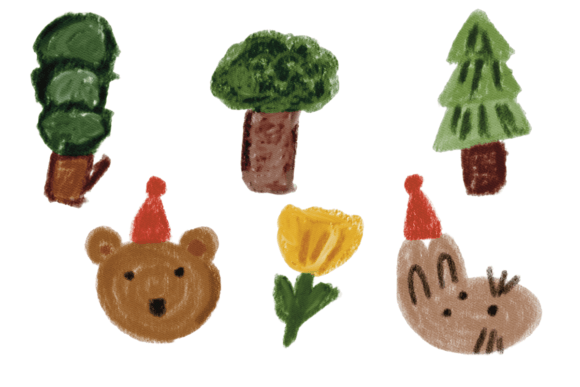 Christmas Tree and Animal Santa Illustration Review