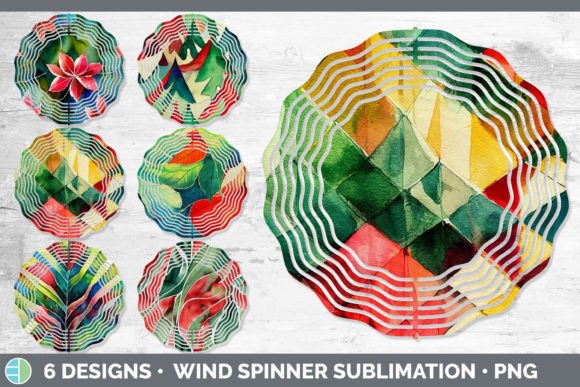 Christmas Wind Spinner Sublimation Illustrations for Local Branding