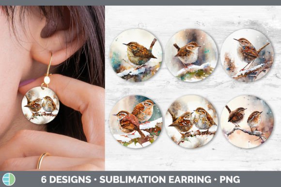Christmas Wren Round Earring Sublimati Illustrations Review