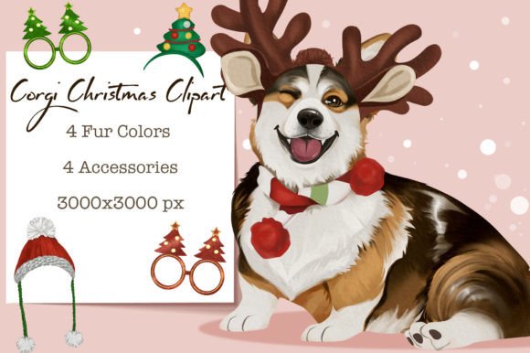 Corgi Christmas Clipart for Branding and Marketing