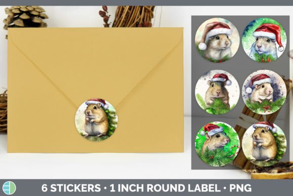 Gerbil Christmas Sticker 1in – A Festive Illustration for Branding