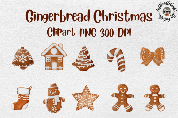 Gingerbread Christmas ClipArt for Festive Illustrations